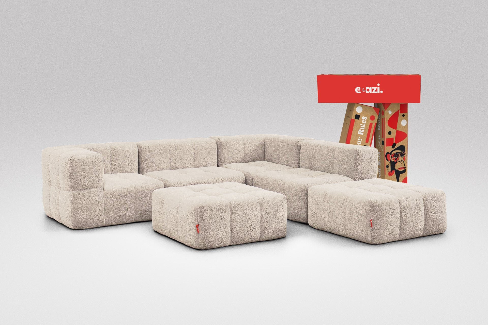 6-Piece Modular Sofa – Beige-0