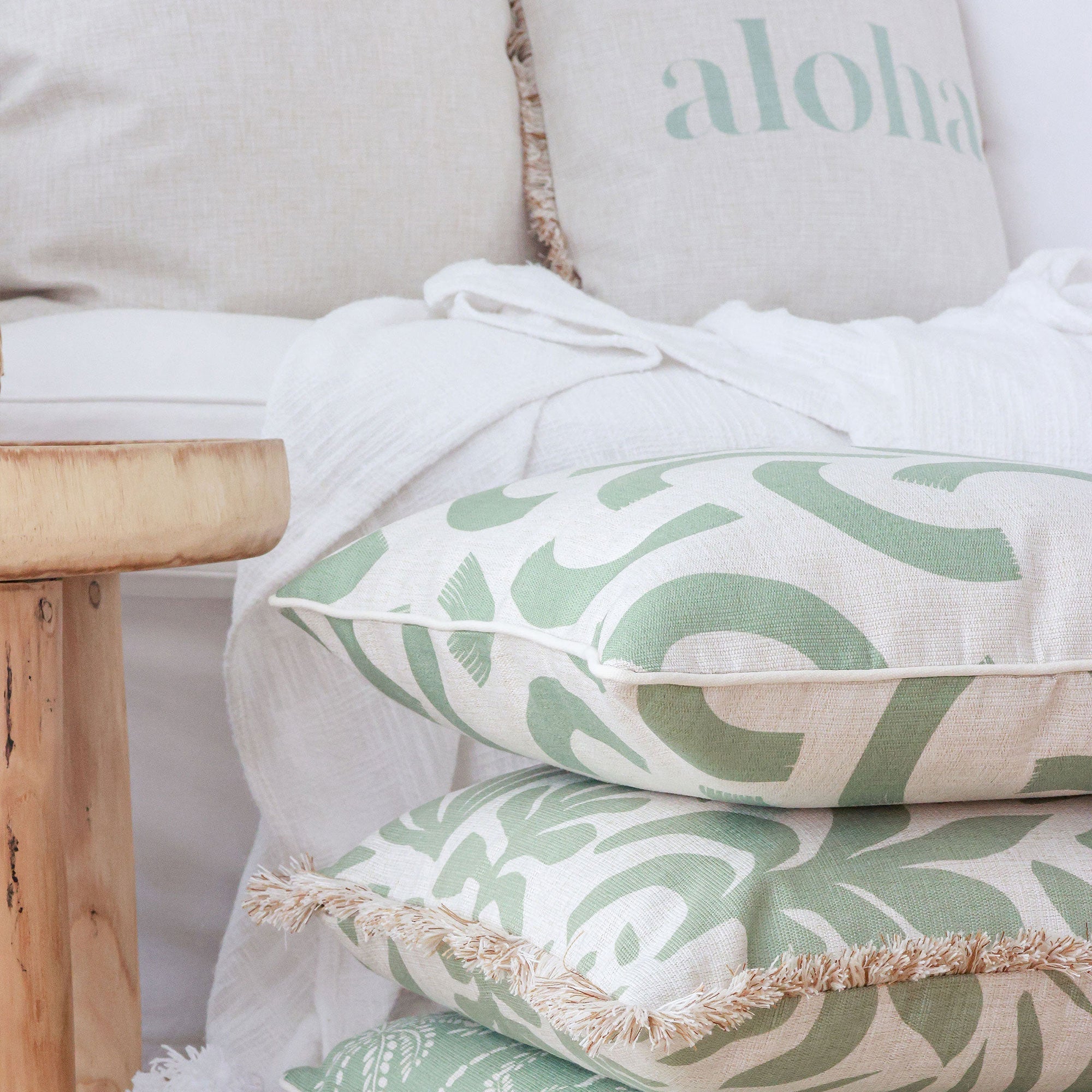 Cushion Cover-With Piping-Muse Sage-35cm x 50cm