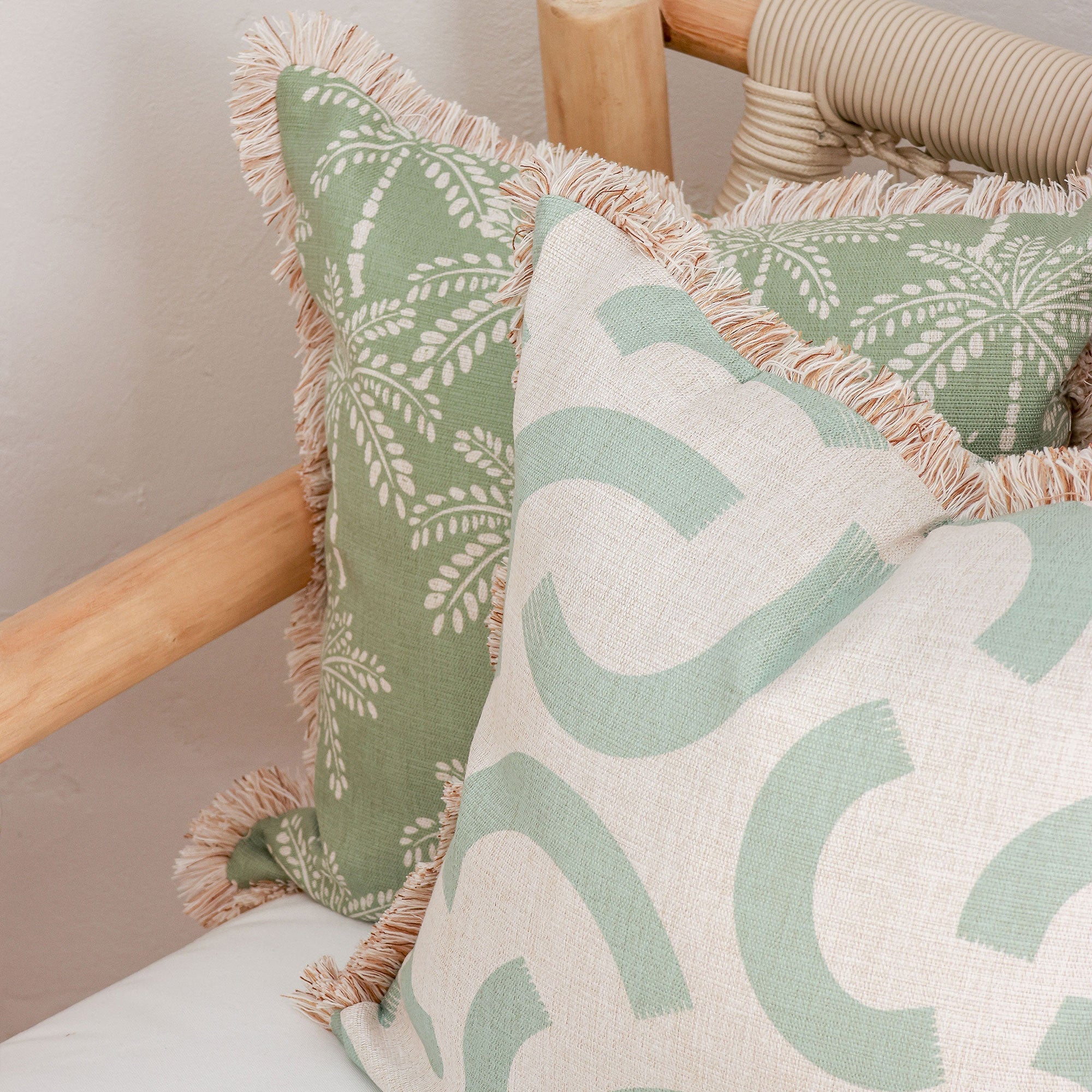 Cushion Cover-Coastal Fringe-Muse Seafoam-60cm x 60cm