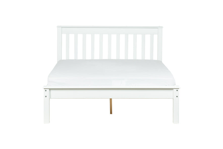 Doppelbett Habitual aus Massivholz – Weiß | 140x190 cm-2