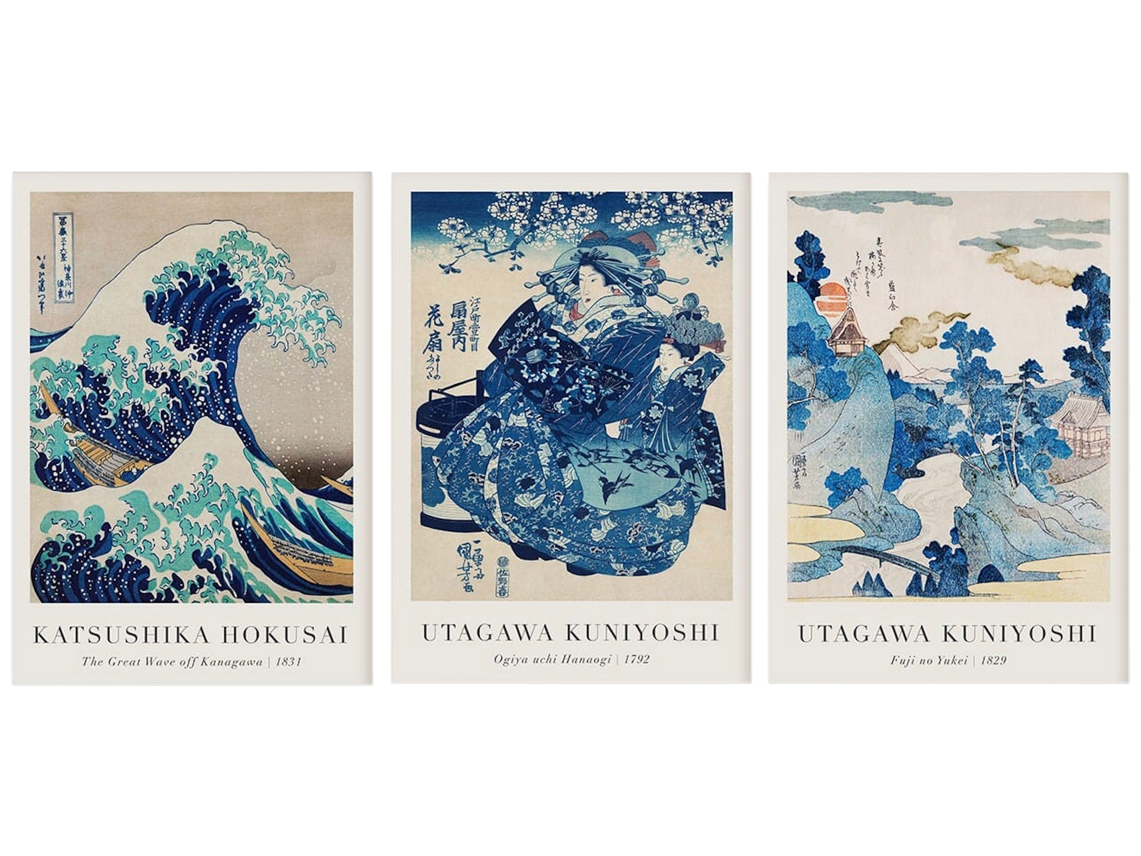 Poster Vintage Japanische Landschaft Abstrakte Meer Welle Traditionell als Deko Print ohne Rahmen-0