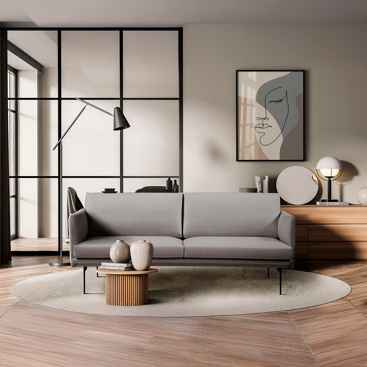 Sofa Laurent – Elegantes 3-Sitzer-Sofa im minimalistischen Design-0