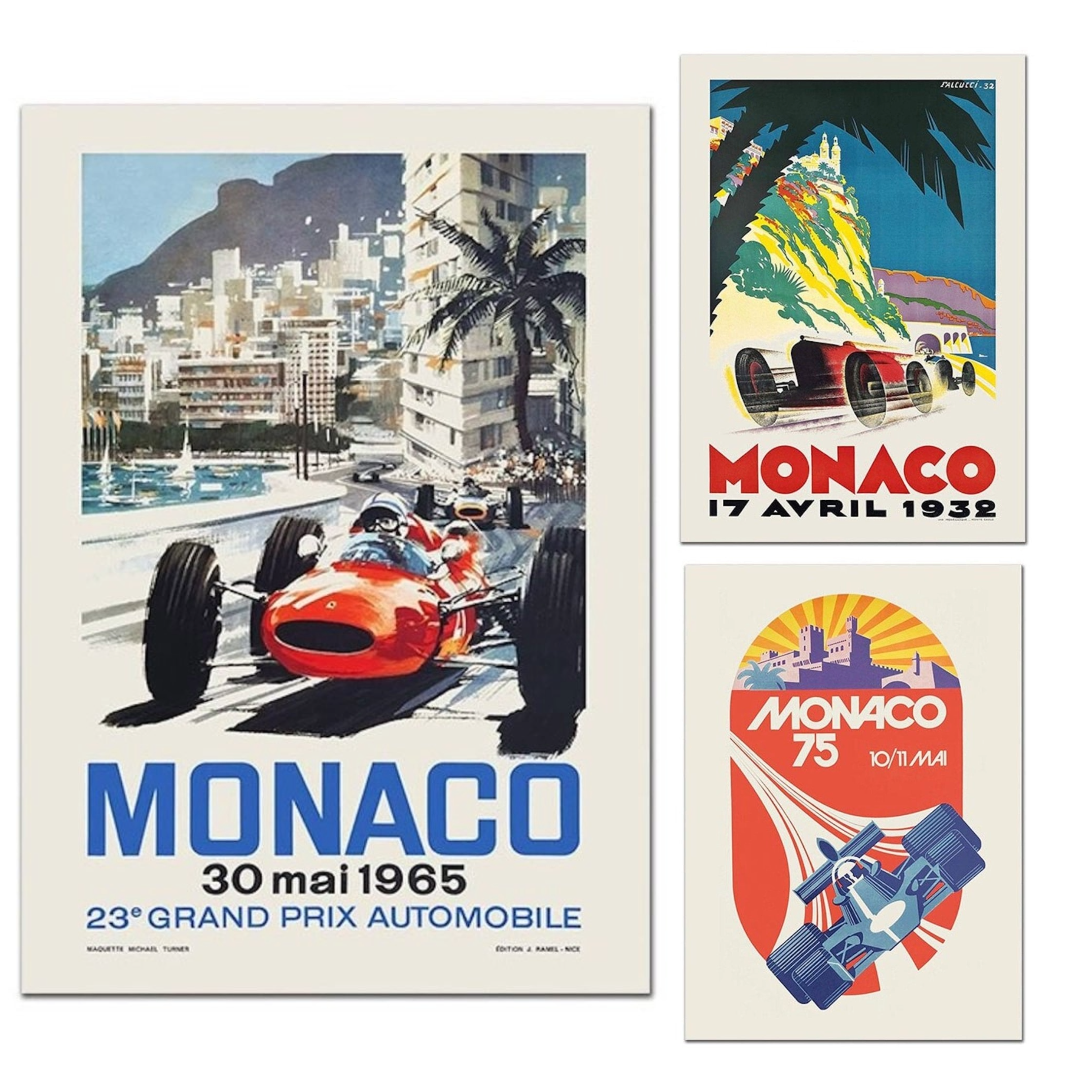 Poster Monaco Rennwagen Formel 1 Grand Prix · Bilder Wohnzimmer · Wandbilder Schlafzimmer · Deko Print ohne Rahmen · Bilder-0
