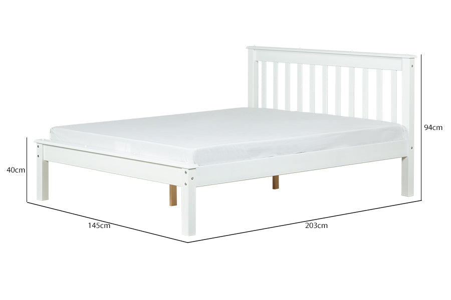 Doppelbett Habitual aus Massivholz – Weiß | 140x190 cm-1