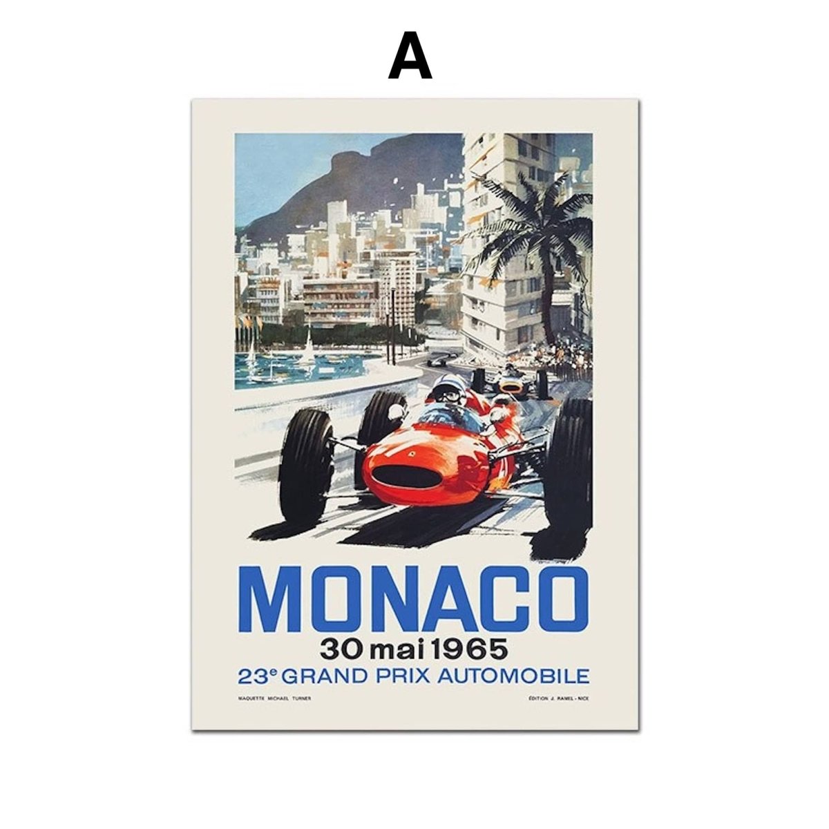 Poster Monaco Rennwagen Formel 1 Grand Prix · Bilder Wohnzimmer · Wandbilder Schlafzimmer · Deko Print ohne Rahmen · Bilder-2