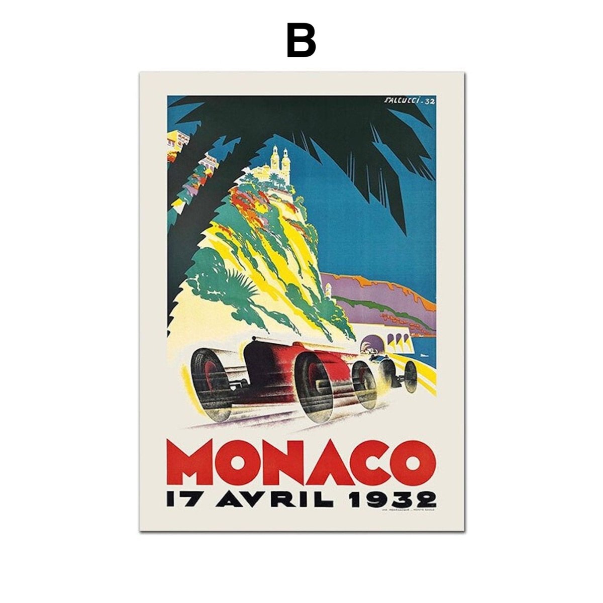 Poster Monaco Rennwagen Formel 1 Grand Prix · Bilder Wohnzimmer · Wandbilder Schlafzimmer · Deko Print ohne Rahmen · Bilder-3