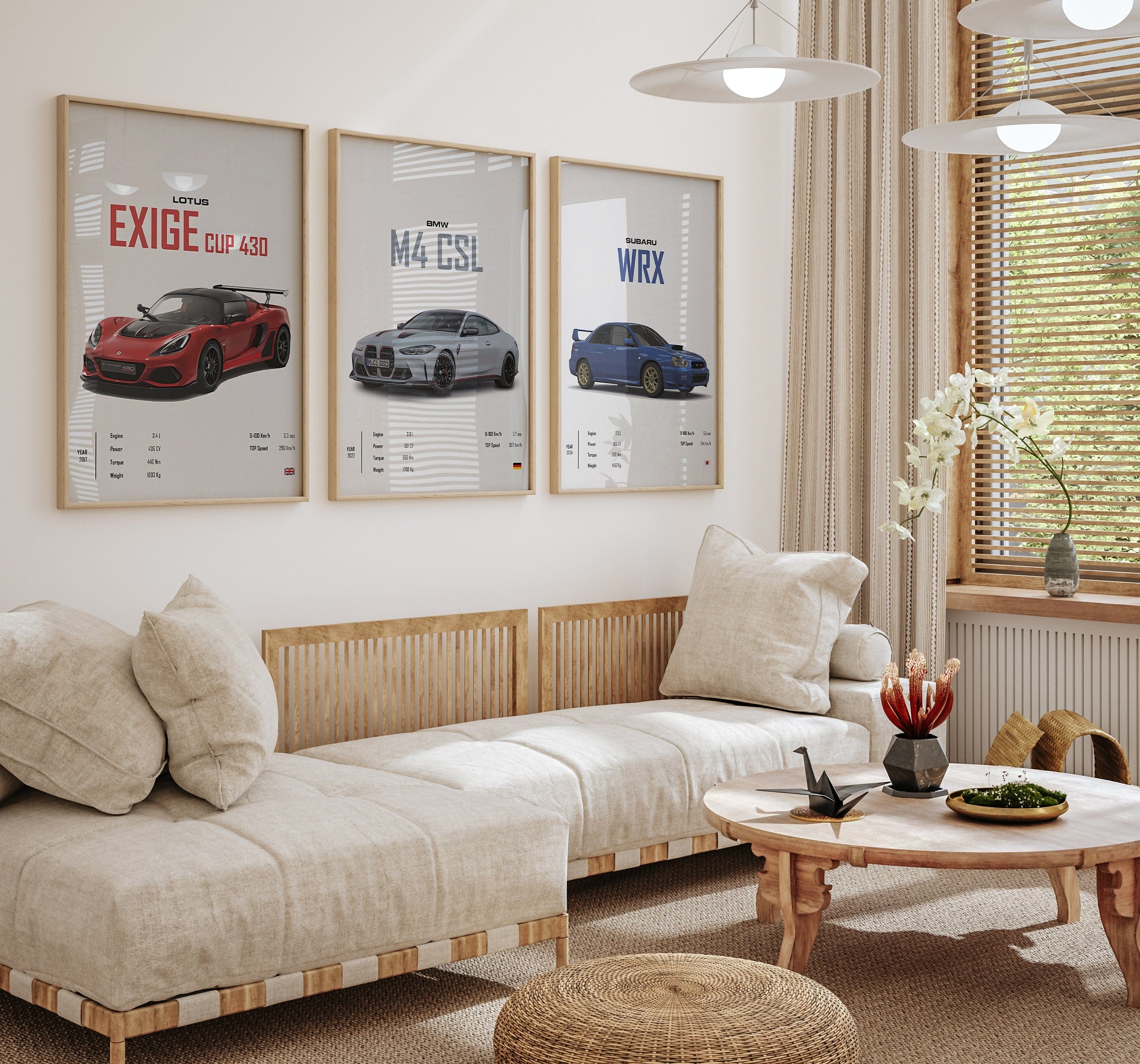 Poster Sportwagen  BMW LOTUS SUBARU Klassiker Legenden · Geschenk für ihn · Wohnzimmmer & Büro · Wand Deko · Print ohne Rahmen-3