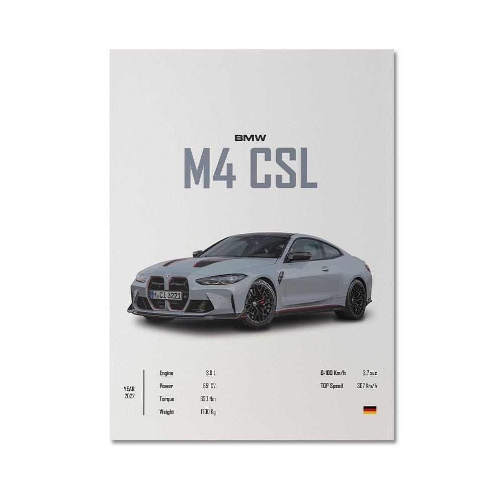 Poster Sportwagen  BMW LOTUS SUBARU Klassiker Legenden · Geschenk für ihn · Wohnzimmmer & Büro · Wand Deko · Print ohne Rahmen-6