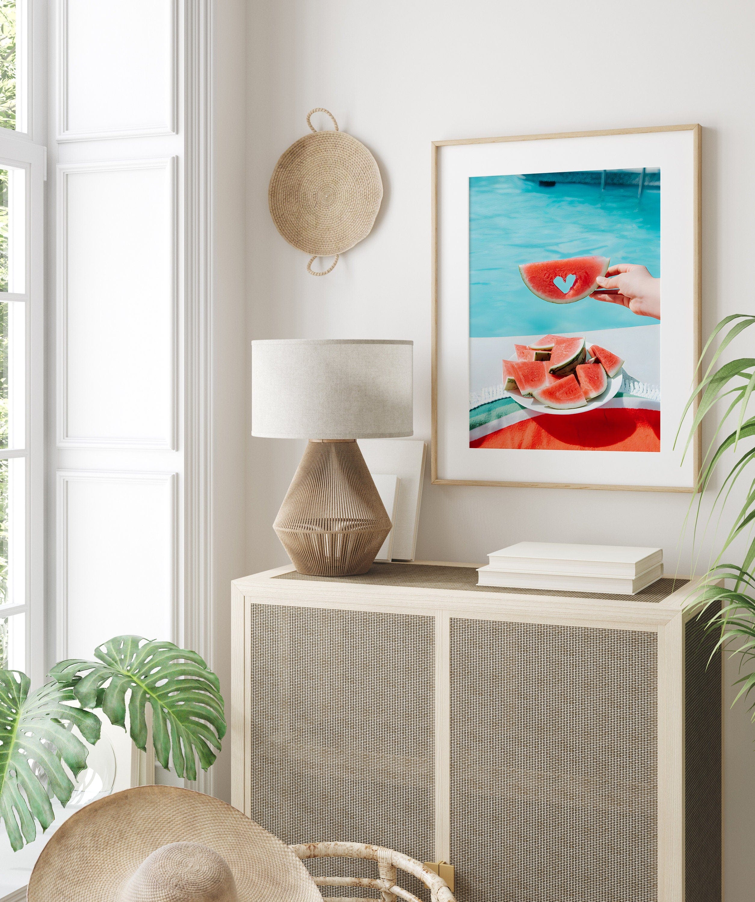 Poster Urlaub Ananas Pool Strand Surfbrett Buggy Wassermelone · Bilder Wohnzimmer & Schlafzimmer ·  Wand Deko · Kunst Druck ohne Rahmen-1